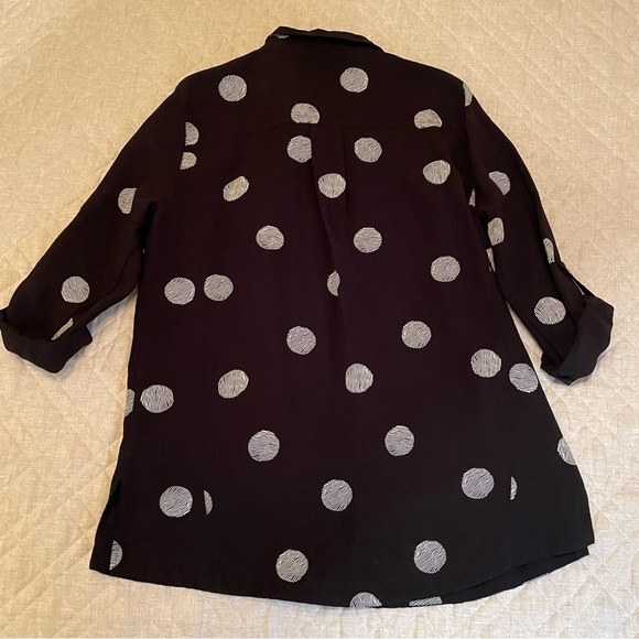 John Mark Black with White Dots Tunic Top XL - Picture 14 of 14